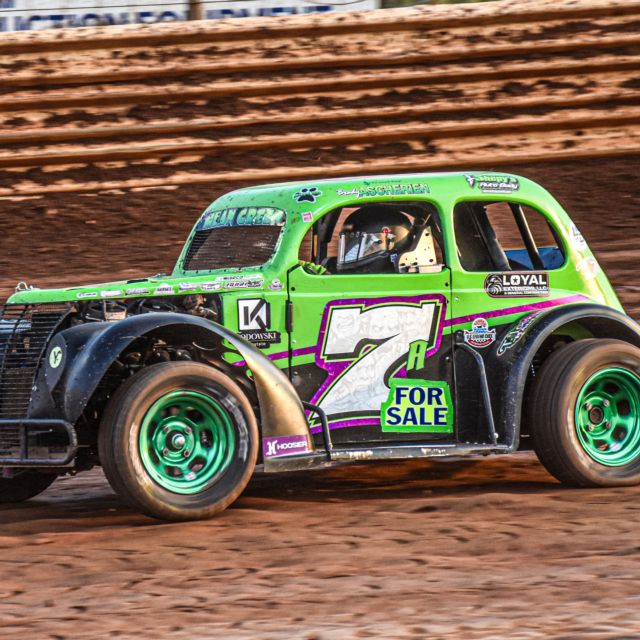 Brady Ascherien at BAPS Motor Speedway during the 2024 Legend Car Dirt Nationals. 