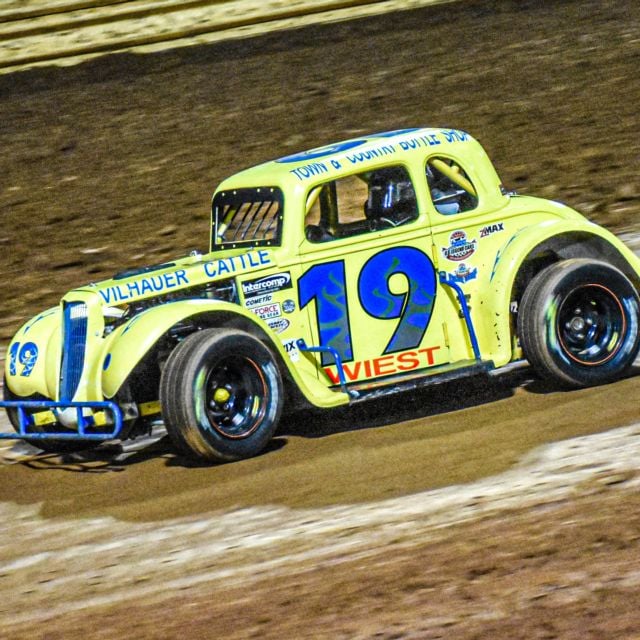 Donavin Wiest at BAPS Motor Speedway during the 2024 Legend Car Dirt Nationals. 