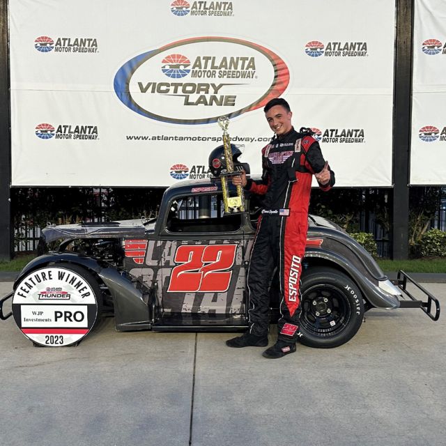 Gianni Esposito in Thursday Thunder victory lane after his 2023 win in Round 2. 