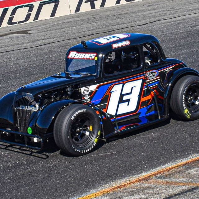 Jacob Burns at Dominion Raceway during qualiyfing for the 2024 Legend Car Asphalt Nationals. 